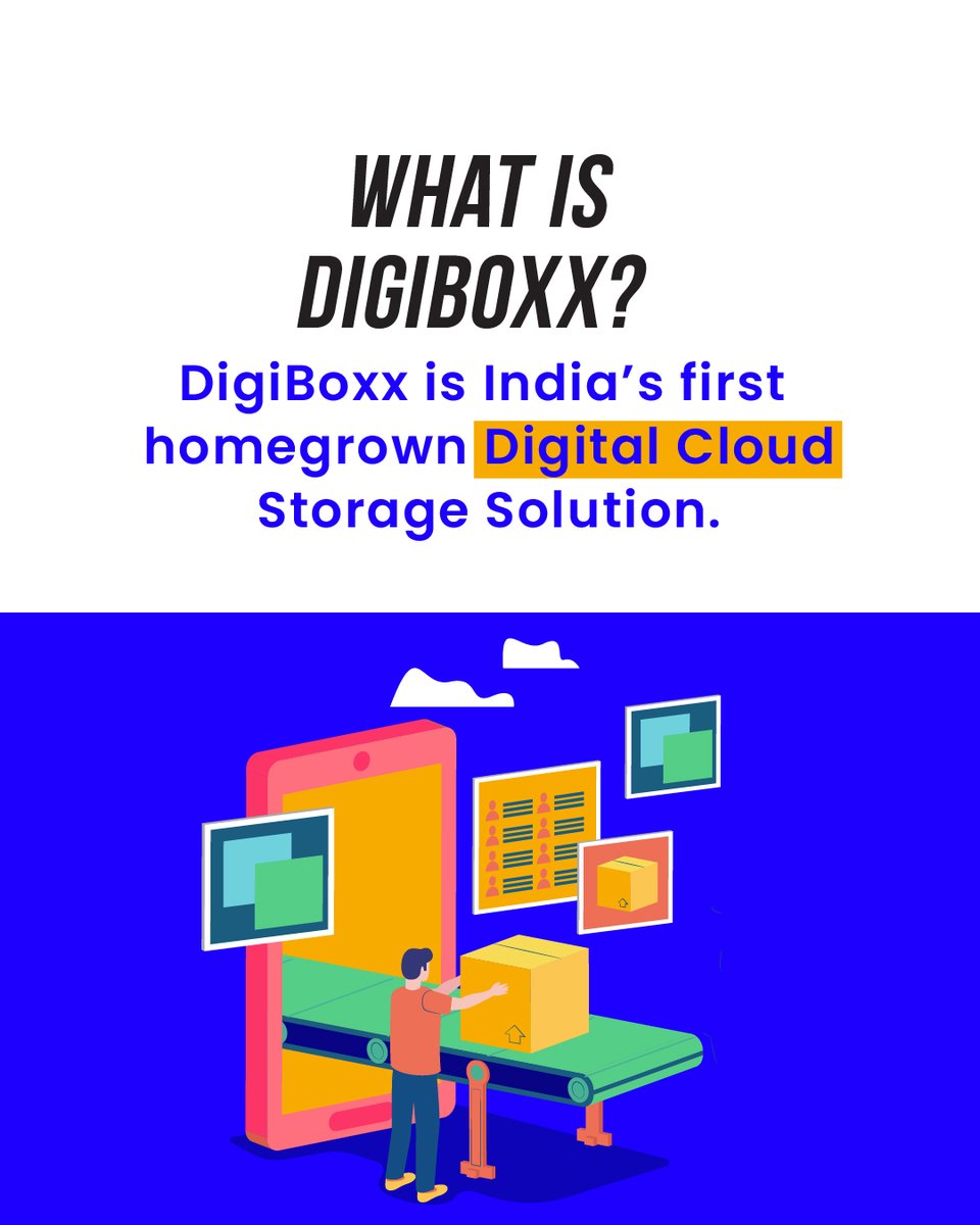 TheDigiboxx's tweet image. Curious about DigiBoxx? 🤔 From what it is to how it works, we’re answering it all! Swipe through to learn more about us. 

Click on the link to download - onelink.to/j26wkj

[cloud storage, cloud storage free, Indian file sharing app, digital assets]

#DigiBoxx #StoreSmart…