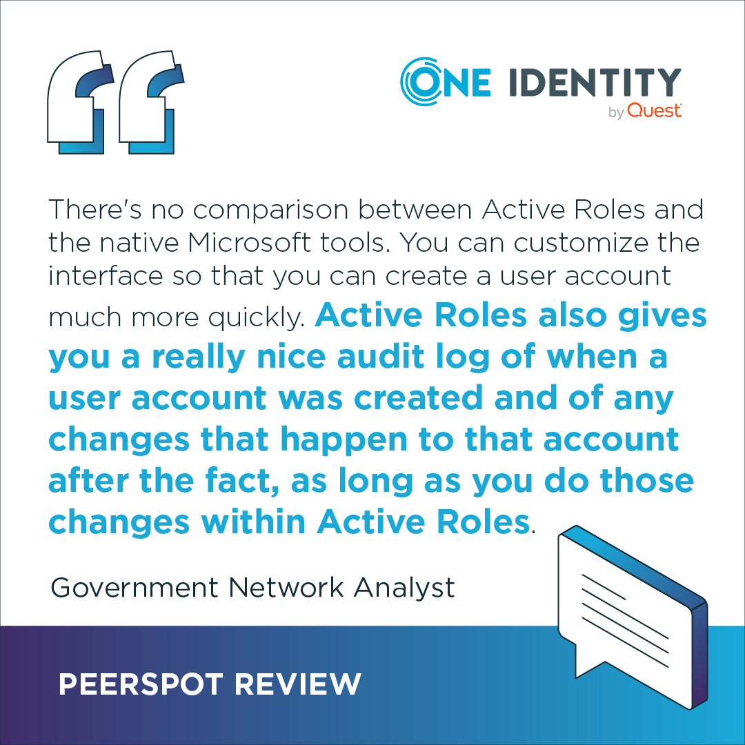 Native Microsoft tools can’t compete with the efficiency of Active Roles!

With a customizable interface for faster user provisioning and a clear audit log for tracking every change, Active Roles streamlines identity management like no other. ⭐

#IdentityManagement #IAM