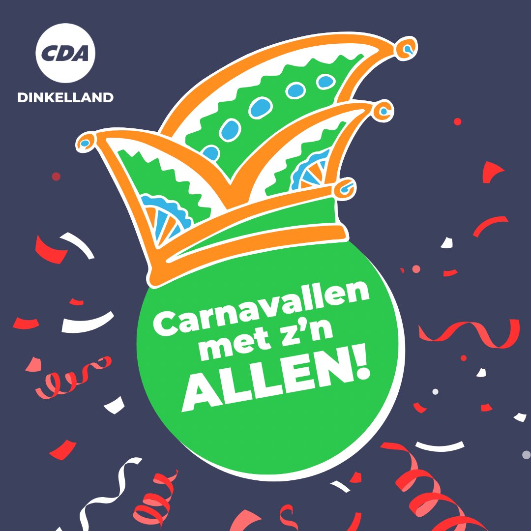 Onmeunig mooi carnavalsweekend gewenst van #teamCDA Dinkelland. Alaaf! 🎉