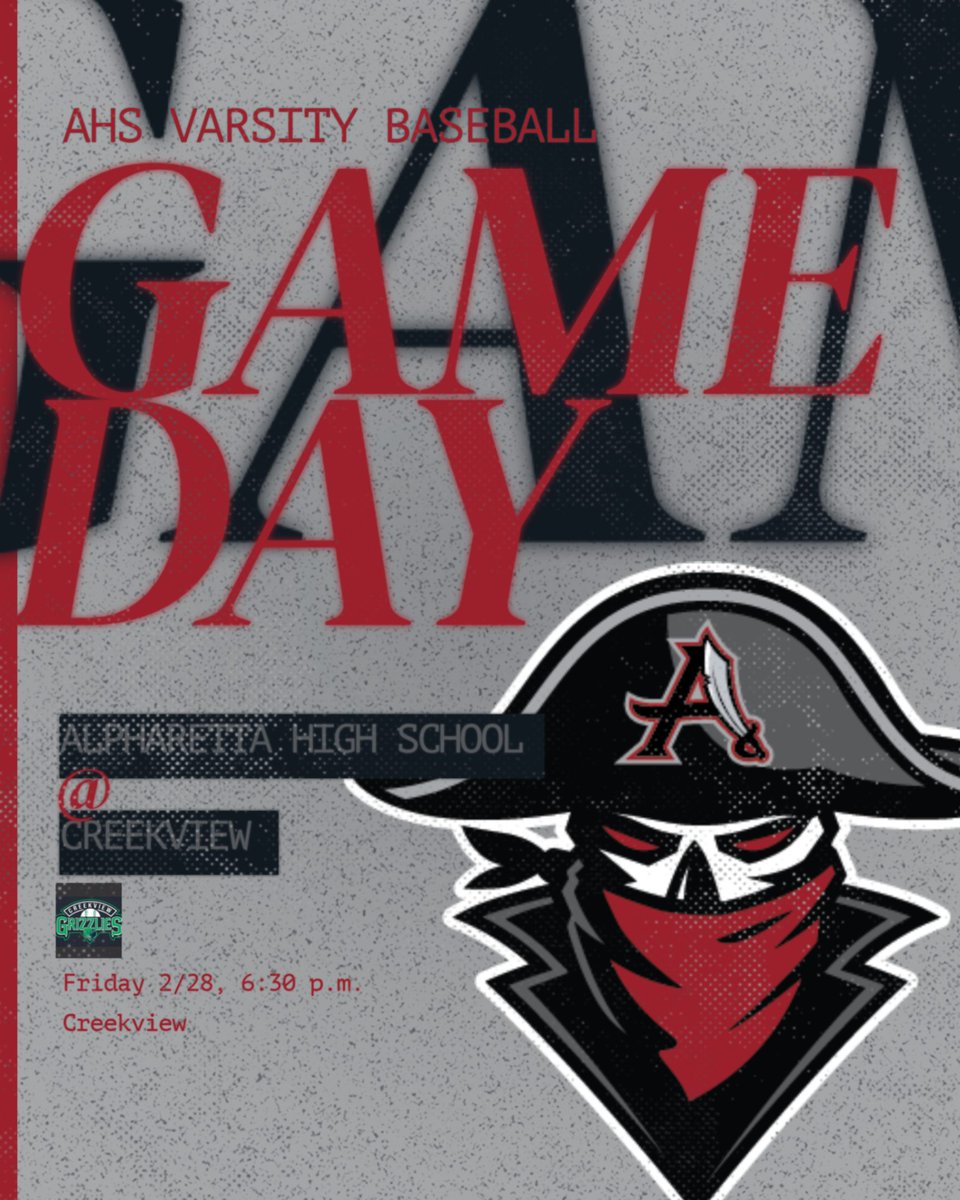 AHS Varsity Baseball is headed to Creekview High School today in a battle of neighboring counties!  Game time is 6:30pm!  Come support #RaiderNation!!!