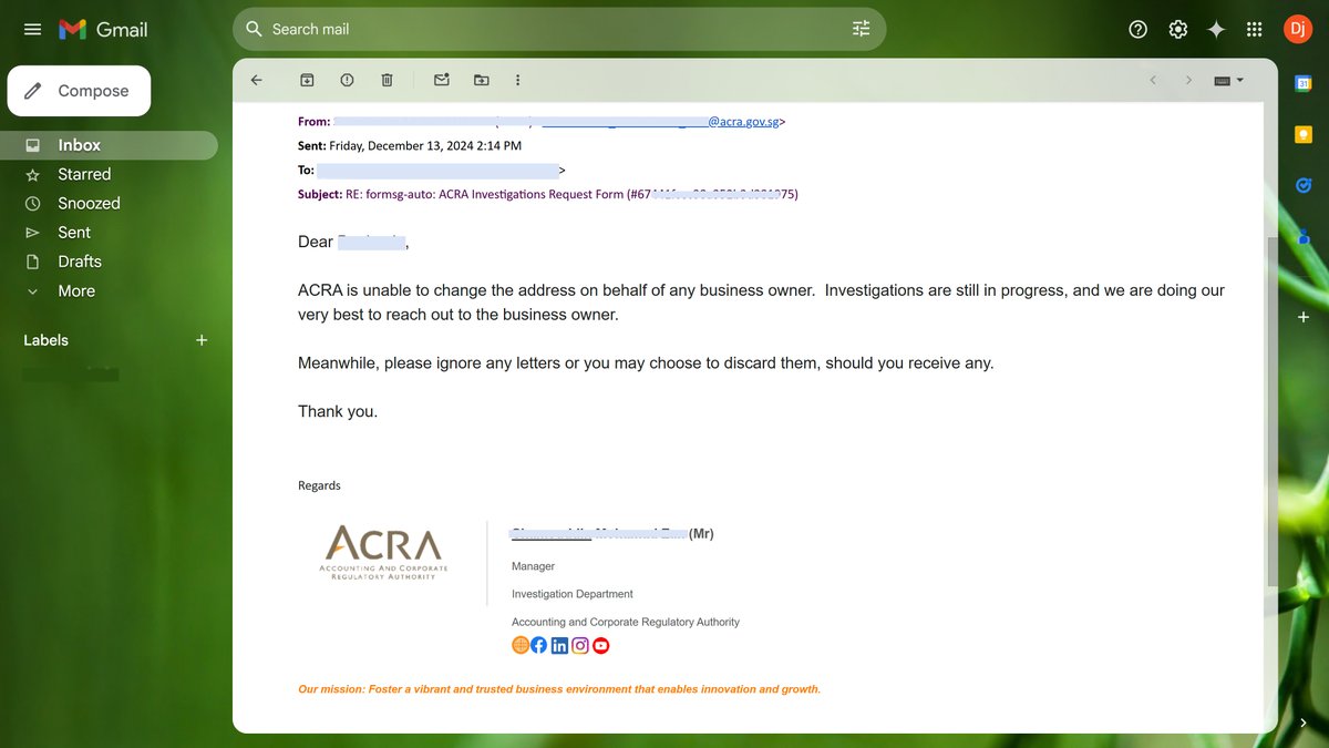 S7rik3R's tweet photo. This is ridiculous when the rightful homeowner reported to ACRA about the business owner who misused the homeowner address to run his illegal business without the homeowner knowledge still allows to renew their business? 
#Singapore #SG #ScamAlert #ACRA_SG #mhasingapore #zaobaosg https://t.co/AgJNskbIyv