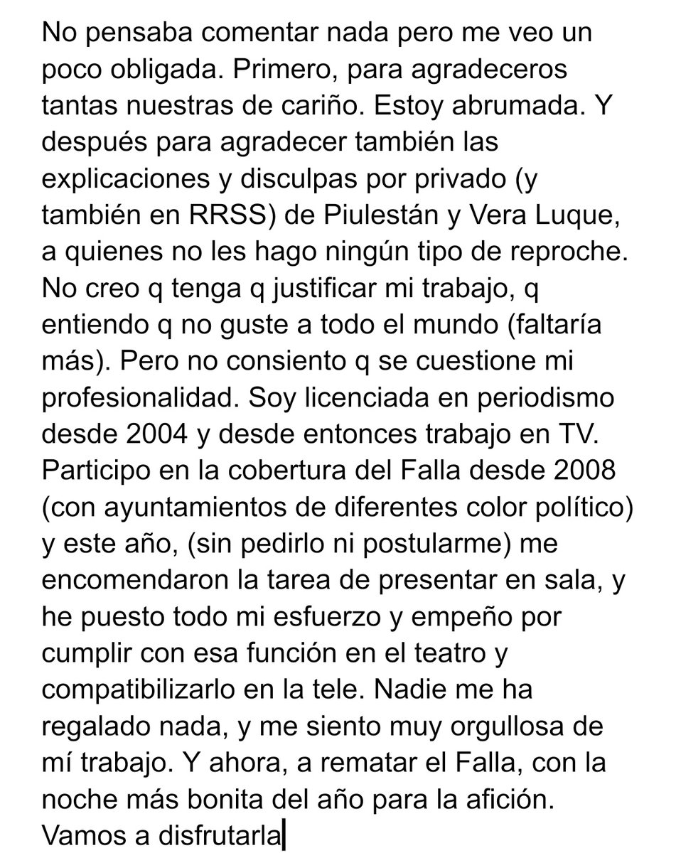 Gracias por el apoyo. Hasta aquí todo lo q voy a comentar del tema. No mosquearse! Q hoy es una noche muy bonita y después tenemos la calle! Salud y carnaval 💜