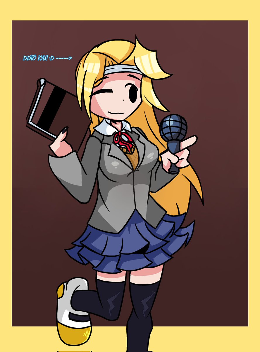 AquaKnight11's tweet photo. After some moments of struggle i finally could finish my ddto kyu! :)
Do a actual DDTO Kyu spritesheet? Maybe...
Gift for @KyuFaraday and @SirDusterBuster
#Kyufanart #Kyumod #fnfmod #DDTO #DDLC #digitalart https://t.co/Ojm2i5kEDo