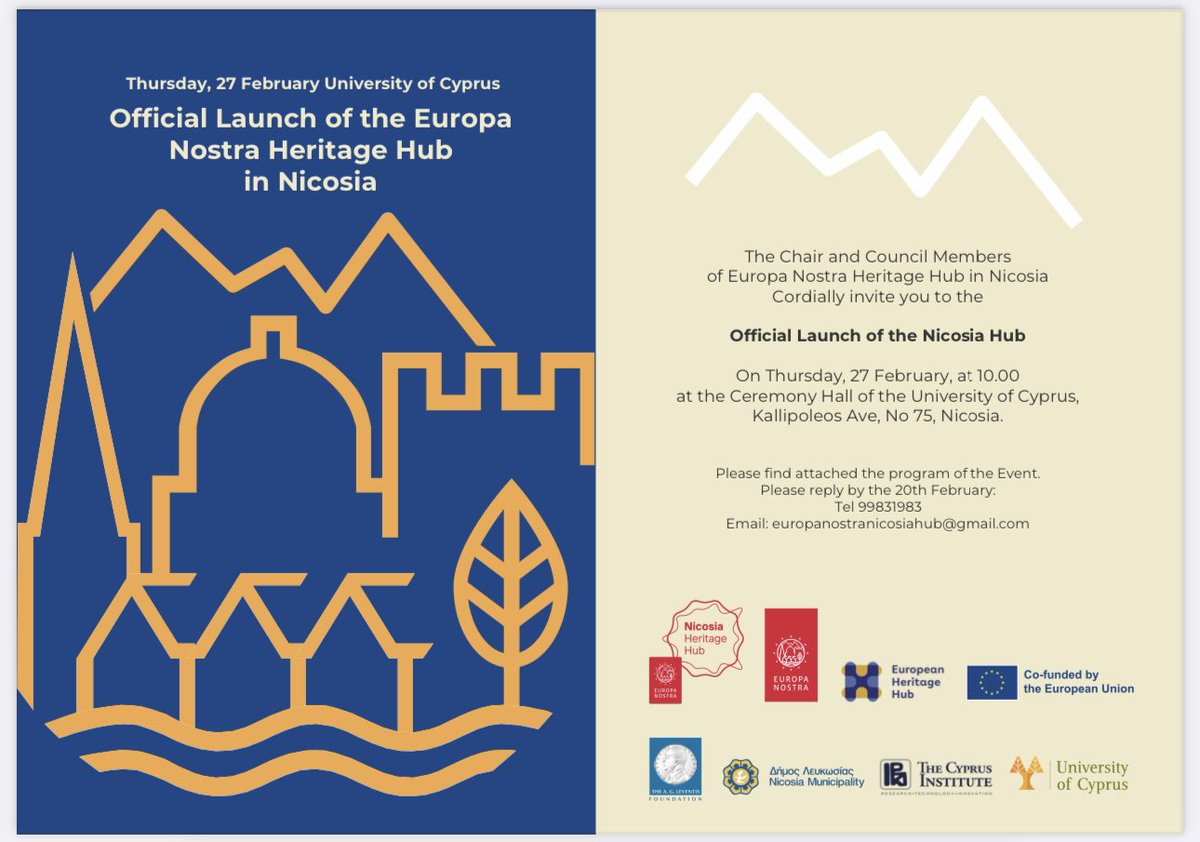 Big Applause to our very own <a href="/VassiliouEU/">Androulla Vassiliou</a> #AndroulaVassiliou for her initiative in creating Europa Nostra Heritage Hub in Nicosia! Launched yesterday,with a most informative forum the very next day with speakers from all over EU and the Eastern Mediterranean 📝 <a href="/europanostra/">Europa Nostra</a>