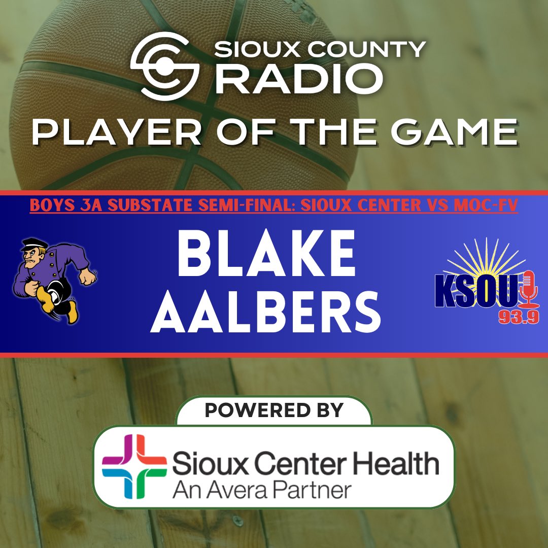 Congrats to the Dutch on moving on to the state qualifying game next week and to our Player of the Game!

Congrats to the Sioux Center Boys on a great year!

🏀🏀