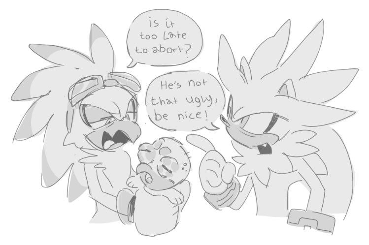 Ugly ass baby be upon ye
#SilverTheHedgehog #JetTheHawk