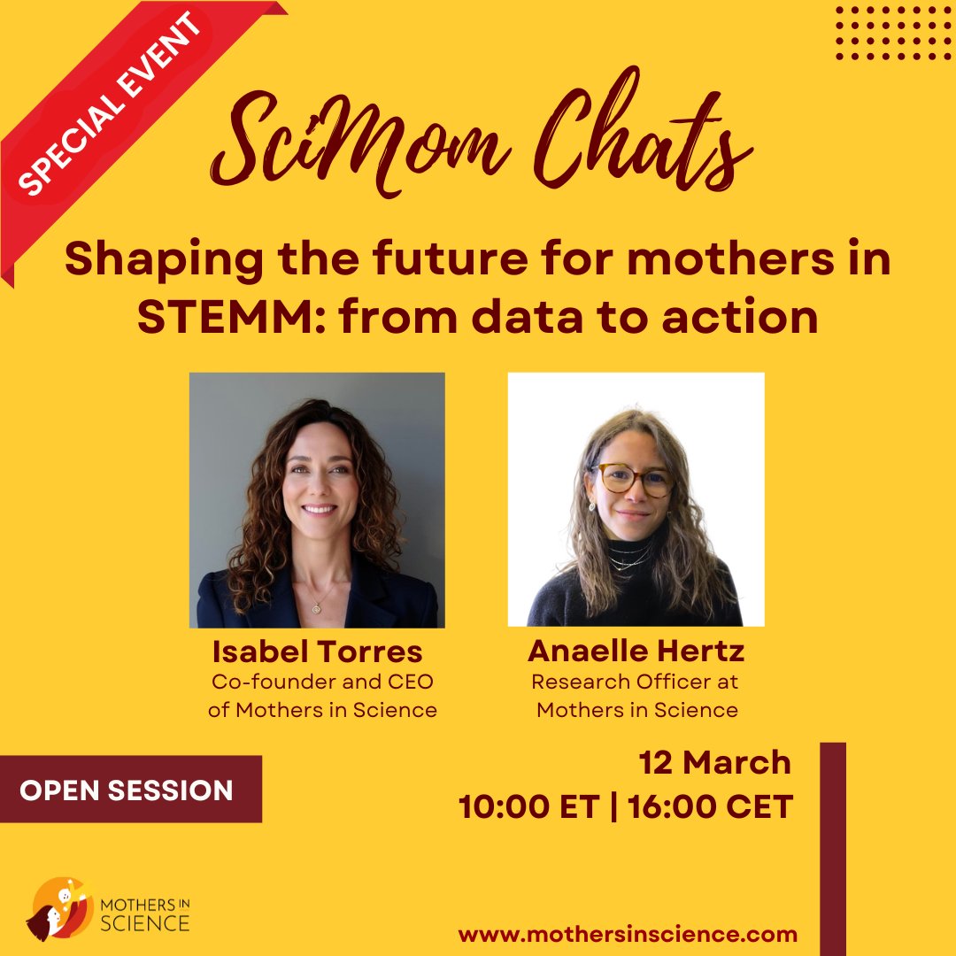 Join Us for a Special Event This #InternationalWomensDay! We are working harder than ever to dismantle barriers for mothers in STEMM. Join us for an OPEN EVENT where we share our latest research &amp; advocacy efforts!🔗 mothersinscience.com/scimomchats
#MothersInSTEMM #IWD2025 #WomeninSTEM