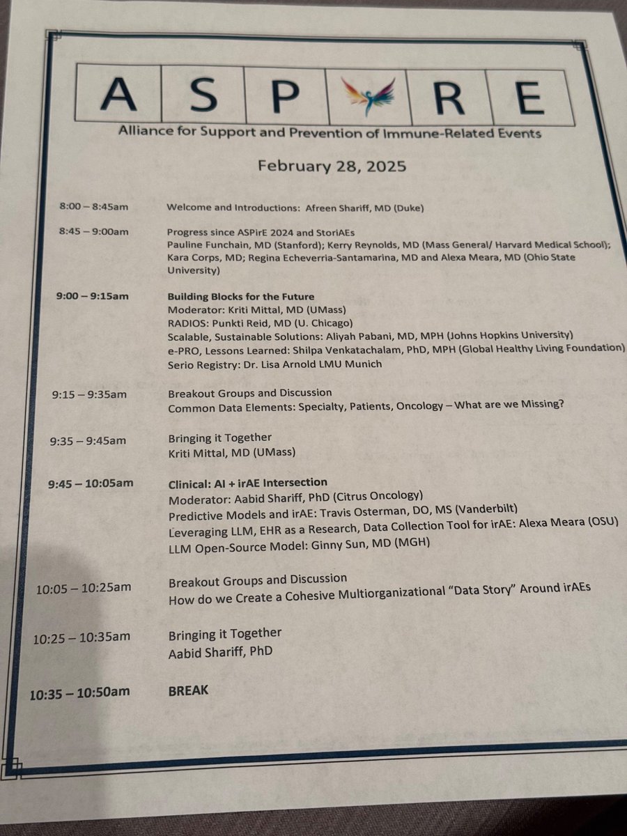 FunchainMD's tweet image. Good morning Cary NC 🌞 ASPirE 2025 starting now! #irAE #immunoonc @afreenshariffmd