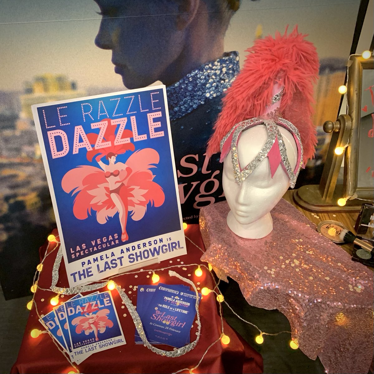 💎✨👯‍♀️ Give ‘em the ol’ razzle dazzle this new film Friday with Gia Coppola’s #TheLastShowgirl now showing! 

💖 We have beautiful limited edition prints to give away to the first 15 ticket holders + you can sparkle just like Pamela and try on a glamorous showgirl headpiece!