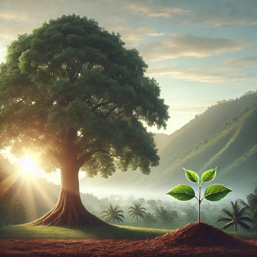 Everything takes time.  

Even a mighty tree grows from a tiny seed, slowly reaching its full height over the years.  

So, don’t give up on what you’re doing, no matter how hard it gets.  

One day, you’ll breathe calmly after reaching your goals.

💪💪💪💪