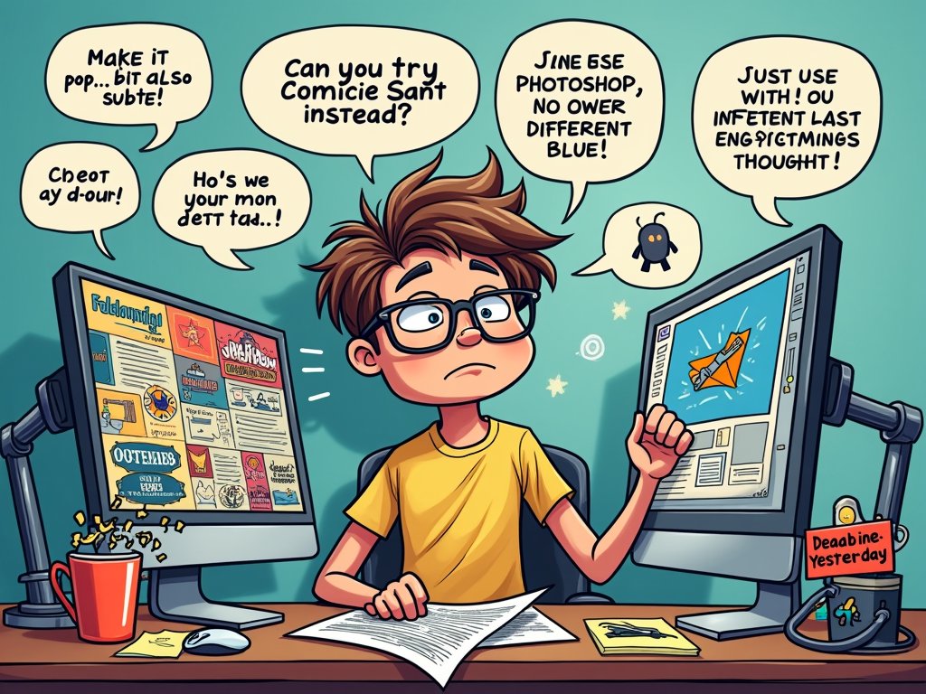 webzards12073's tweet image. Client: "We want something unique, but also exactly like this other brand."
Designer: "Got it. A legally distinct, totally original copy of someone else's creativity. Love the vision." 🙃🎨 #GraphicDesignHumor #OriginalButNot