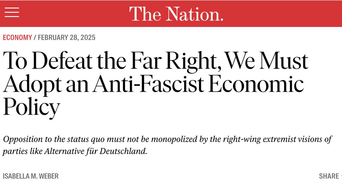 For the first time since WWII, an extreme right party came 2nd in German national elections. Their rise was fueled by austerity and free market economics. 

To defeat the far right, we must adopt an anti-fascist economic policy that provides an alternative to the status quo.