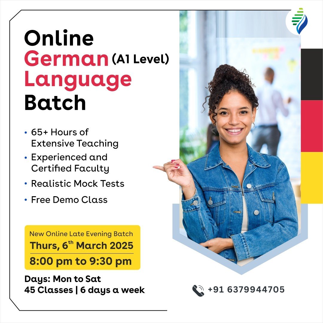 shankhaglobal's tweet image. Online #German (#A1Level) #Language Batch

New Online Late Evening Batch
Thurs, 6th March 2025
8:00 pm to 9:30 pm

To know more check our link in Bio, linktr.ee/shankhaglobal or WhatsApp +91 6379944705

#StudyAbroad #CareerGoals #globalcitizens #internationalstudents