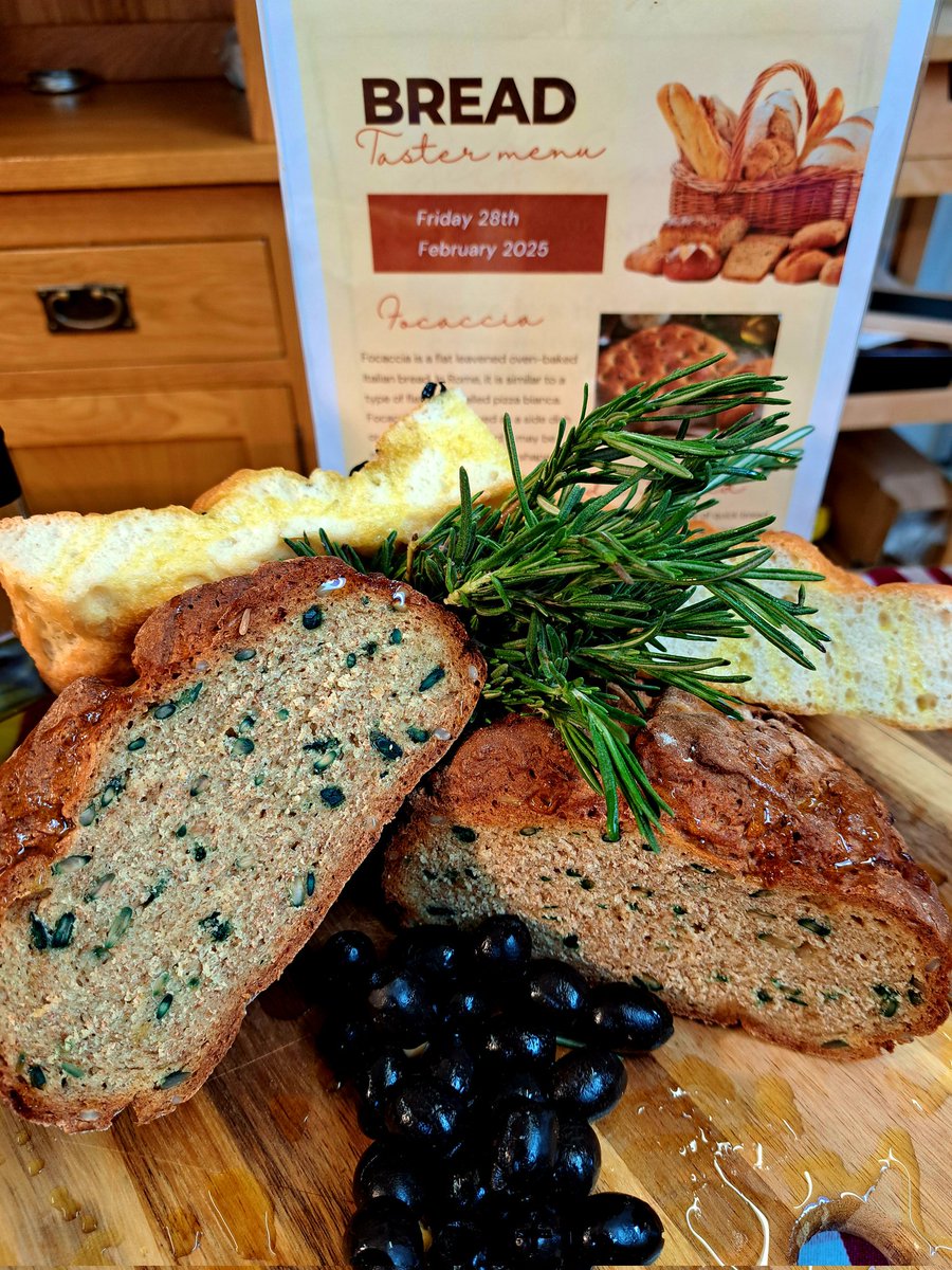 s_stbernard's tweet photo. Focaccia and Irish Soda Bread tasting table 
@HolroydHowe 
@MaryMar89923871 
@CharlieW0109 
@melrahaman https://t.co/bNYvAcuXbR