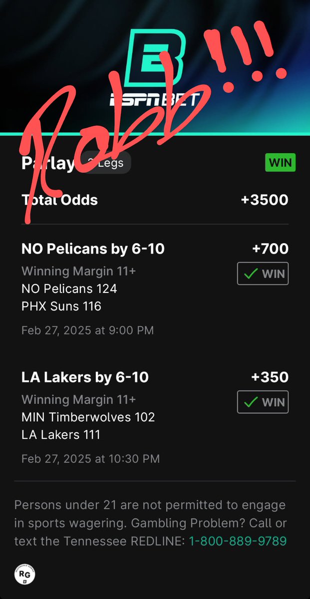 Robbjames92's tweet photo. #GamblingX Studied stats for a couple hrs today on https://t.co/X0C3LrVw52 , put my ticket in just before the first tip-off...$20=700!!!YES SIR🏀💲✅💪 https://t.co/yOKpR2zegs