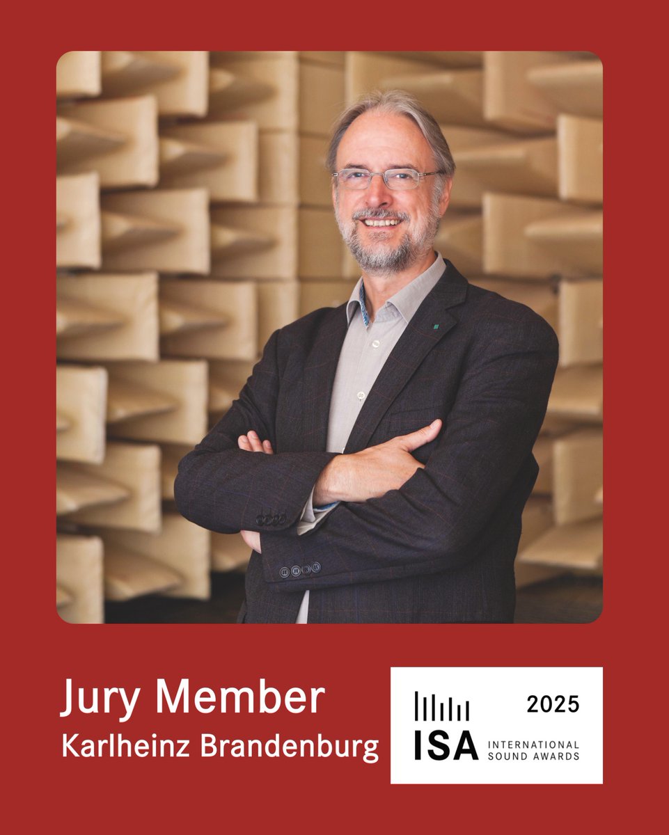 BrandenburgLabs's tweet photo. We are thrilled to announce that our CEO, Dr. #KarlheinzBrandenburg, has been selected as a jury member for the International Sound Awards (#ISA) 2025, joining a distinguished panel of global experts.
Visit for more info: https://t.co/0C0t6MIrJL
#ISA2025 #MakeTheWorldSoundBetter https://t.co/8hnlTuQ4es
