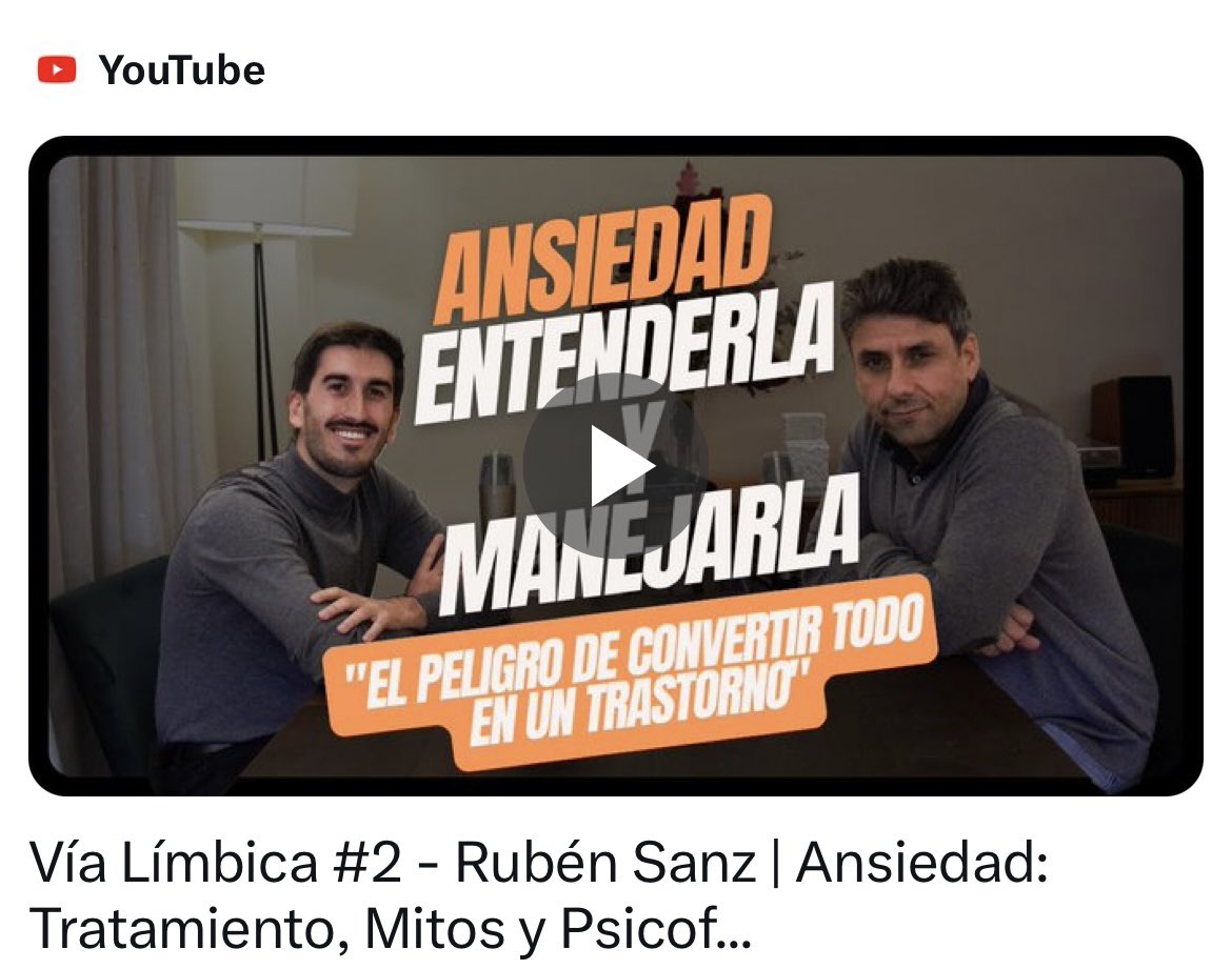 sanz_blasco's tweet photo. 🎙️Hablando un poco de todo: emociones, tratamientos y, en definitiva, de la vida en el podcast de Vía Límbica.  🎙️🧠👇🏼

https://t.co/HH62BNCgkO https://t.co/duxaAp6j5x