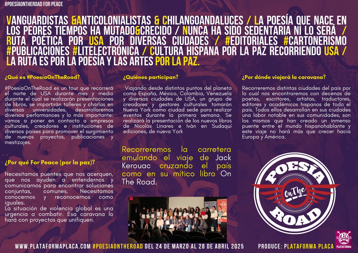 ultramarinaedit's tweet photo. 📢 📚 LLAMADO A UNIVERSIDADES Y COMUNIDAD HISPANA EN EE.UU. 📢 POESÍA ON THE ROAD 2025 | 

Manifiesto al completo desde la contracultura actual - https://t.co/ifvBtEnDhz

📩 ¿Cómo ayudar?
🔗 Si puedes conectar con profesores, editores y espacios que quieran recibirnos, escríbenos https://t.co/ELz1mJIzNO