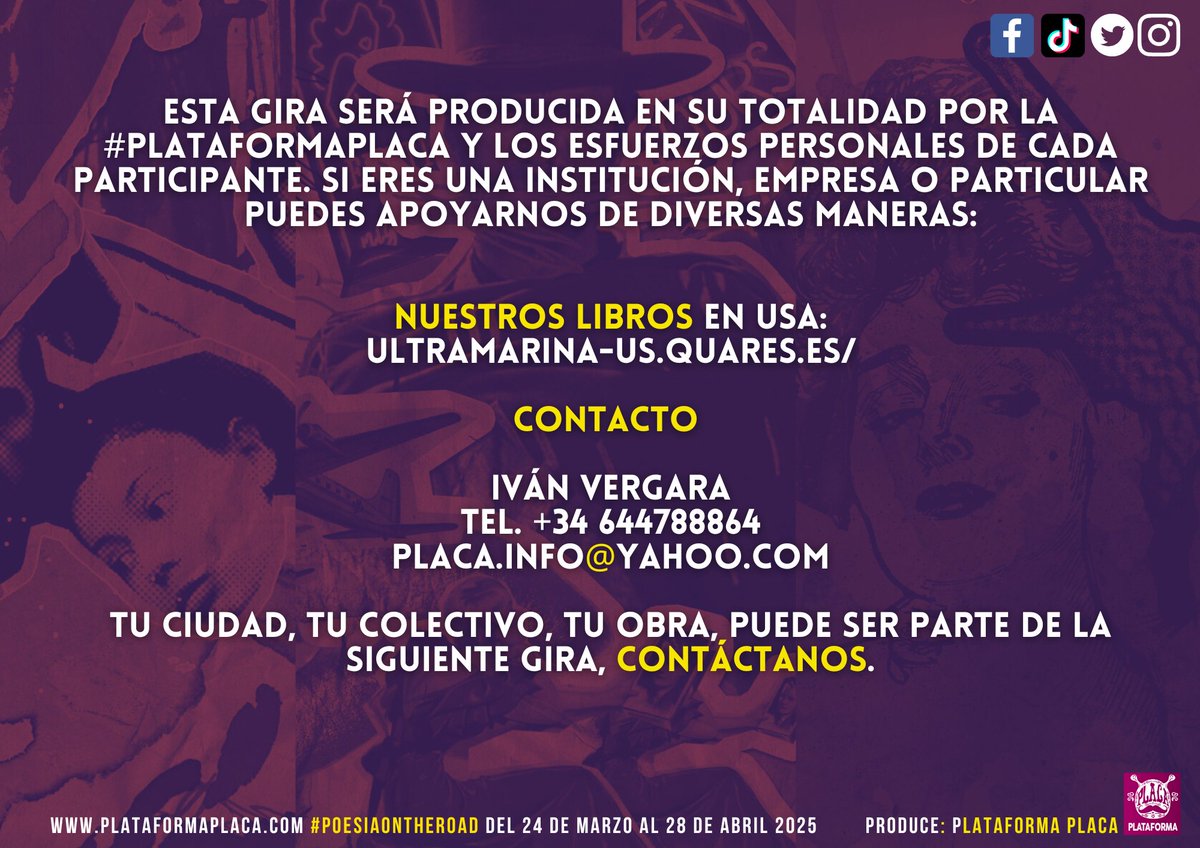 ultramarinaedit's tweet photo. 📢 📚 LLAMADO A UNIVERSIDADES Y COMUNIDAD HISPANA EN EE.UU. 📢 POESÍA ON THE ROAD 2025 | 

Manifiesto al completo desde la contracultura actual - https://t.co/ifvBtEnDhz

📩 ¿Cómo ayudar?
🔗 Si puedes conectar con profesores, editores y espacios que quieran recibirnos, escríbenos https://t.co/ELz1mJIzNO