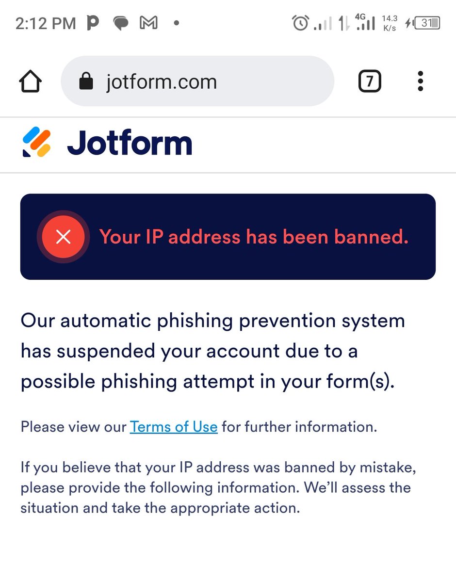 emesure's tweet photo. @JotformSupport pls why am I getting this message on a new account, that I haven't even completely finished creating a form ? https://t.co/Al6VKn5Hc4