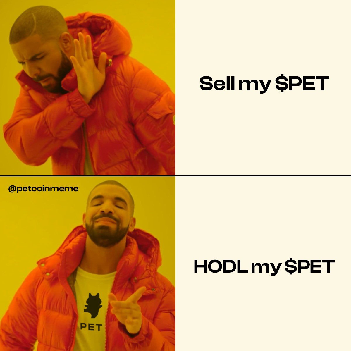 Our $PET holders are choosing to HODL. A total of 92.6M $PET has been sent to HODL so far, taking 32.86% of the supply out of circulation!

How can you not be bullish on $PET? Join the fam on TG: t.me/pet_meme