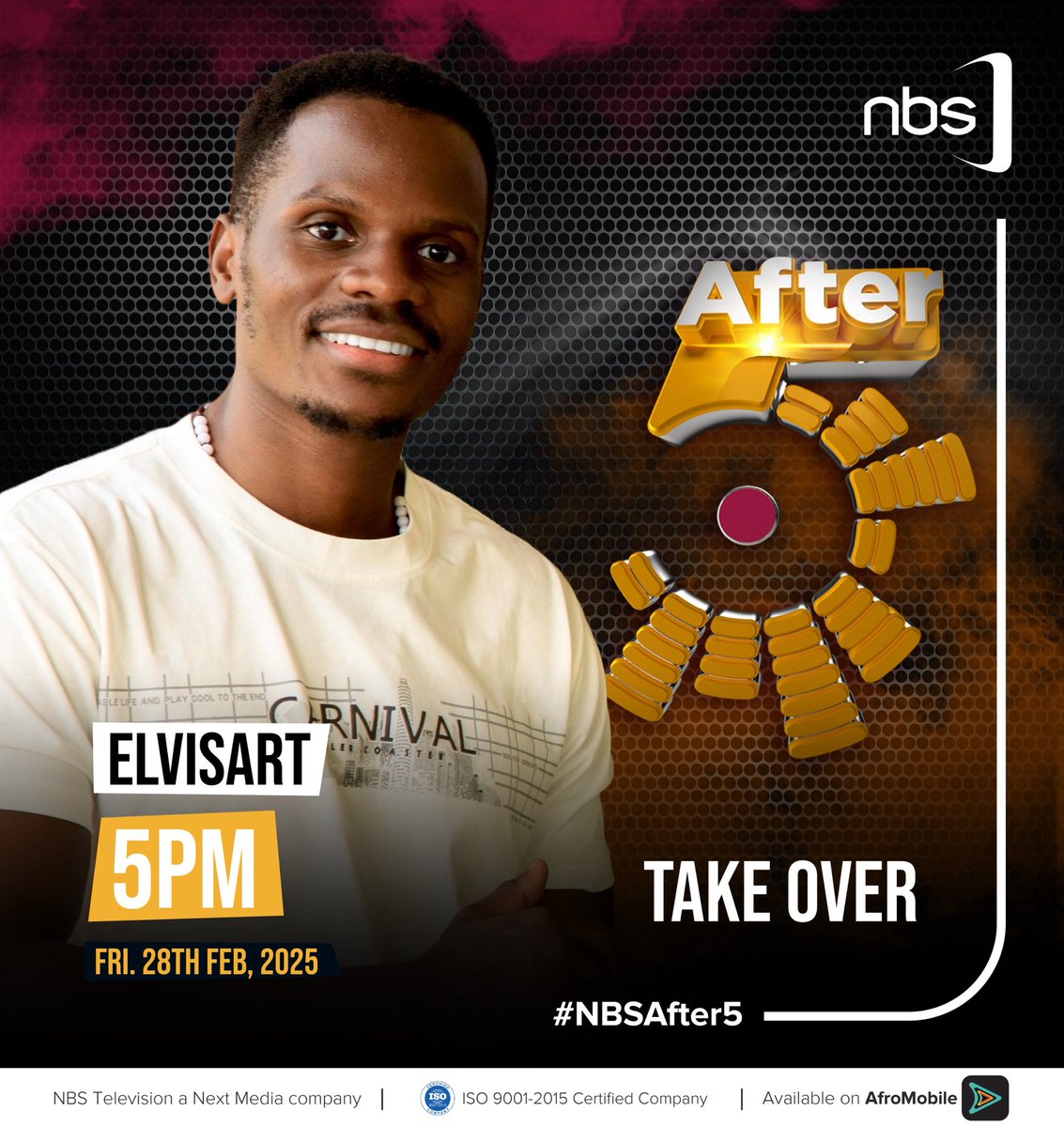 We are going live.
At <a href="/NBSAfter5/">NBS After 5</a> <a href="/nbstv/">NBS Television</a>  <a href="/ElvisArt256/">Elvis Art✍️</a>

See you there.

#art #creatives #TrendingNow #elvisart256 #talent