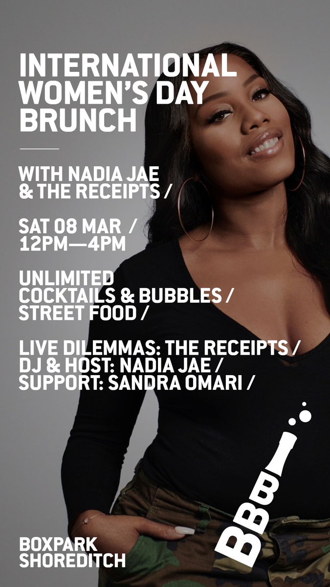 Hosting a International Women’s Day Brunch with my huns #TheReceiptsPodcast at <a href="/boxpark/">BOXPARK</a> with LIVE dilemmas ❤️✨ 

boxpark.co.uk/events/interna…