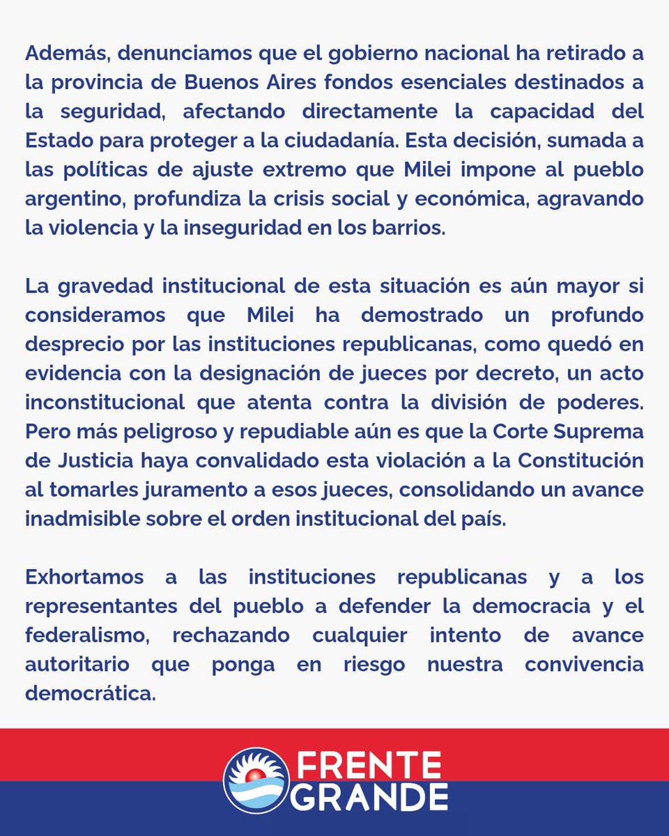 No hay Democracia sin respeto por las instituciones. No hay República sin federalismo.