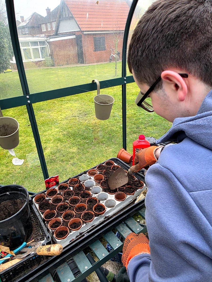 There's something so satisfying about working in the greenhouse and watching life bloom. Let’s dig in and make this year the best one yet! 💚🌼 #AutismAdults #AutismActivity #GardenGoals #PlantLove #SpringIsHere