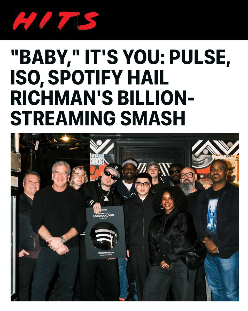 .<a href="/pulsercrds/">pulserecords</a> celebrates <a href="/tommyrichmann/">Tommy Richman</a> and his song "MILLION DOLLAR BABY" for joining <a href="/Spotify/">Spotify</a>'s "BILLIONS CLUB" 💿🏆