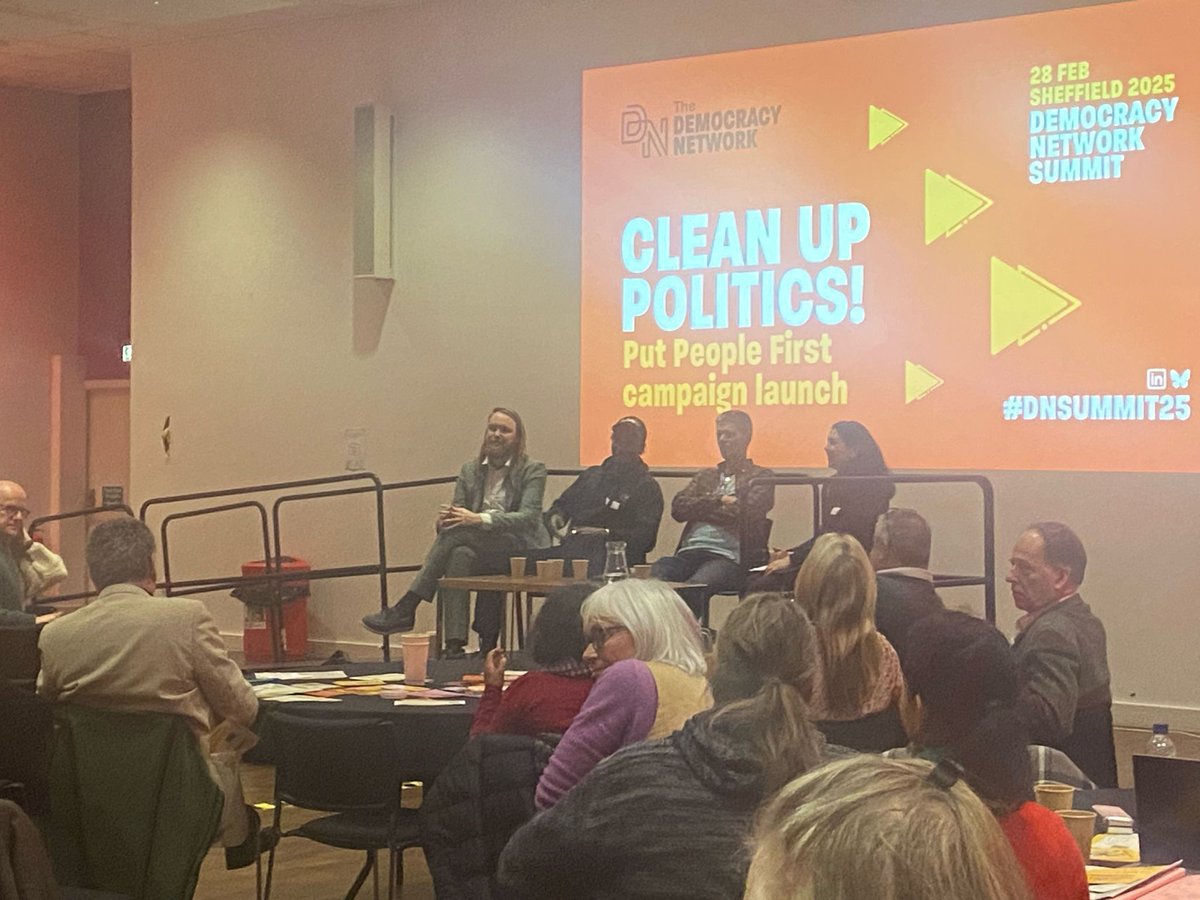 Put People First (@peopleputfirst) on Twitter photo Huge thanks to our panelists Anya from <a href="/CompInPolitics/">Compassion in Politics</a>, Alastair from <a href="/SortitionNow/">Sortition Foundation</a>, Moussa from <a href="/corganisers/">Community Organisers</a> and Glen from Marsh Farm
#CleanUpPolitcs, #DNSummit25 Huge thanks to our panelists Anya from <a href="/CompInPolitics/">Compassion in Politics</a>, Alastair from <a href="/SortitionNow/">Sortition Foundation</a>, Moussa from <a href="/corganisers/">Community Organisers</a> and Glen from Marsh Farm
#CleanUpPolitcs, #DNSummit25