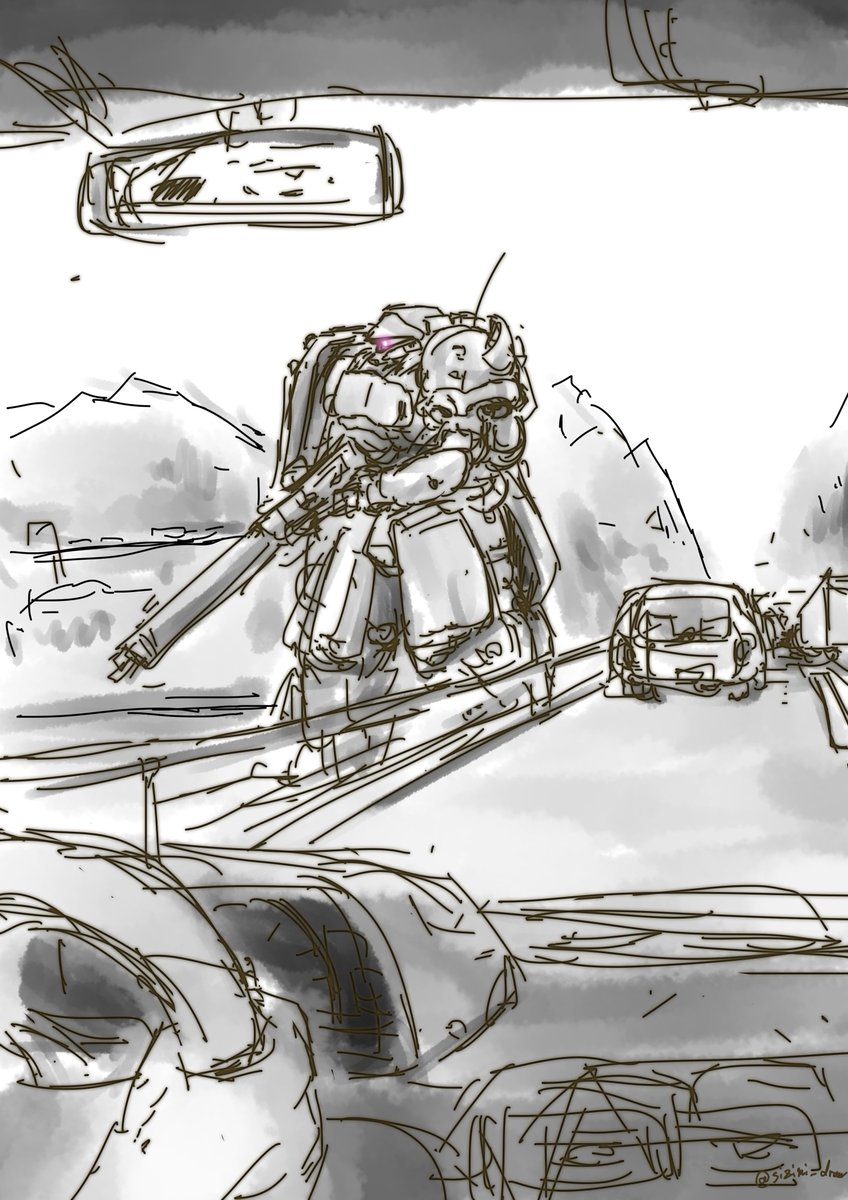 ラジオの交通情報「通行規制により終日……」

ここも渋滞か……もう仕事始まっちまうぞ。
こんな田舎にあんな物騒なもん持ち込んで何考えてんだか。
戦争やるならよそでやってくれ。
こっちは仕事で忙しんだ。

U.C.0094
宇宙港奪還作戦の一環としてネオジオン残党はとある地方の街を占領した。