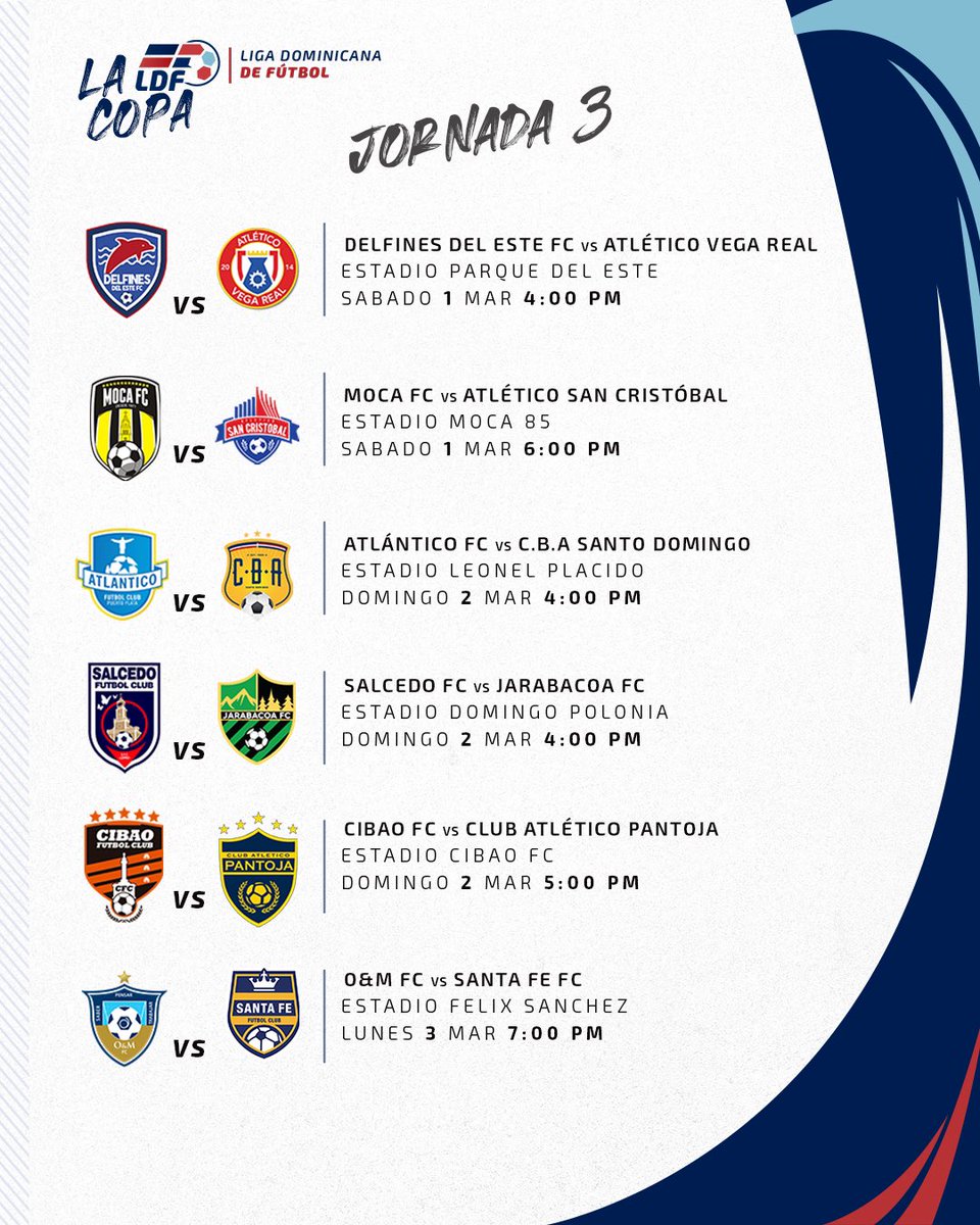 ¡La jornada 3 de la copa LDF ya está aquí! ⚽️🙌🏻

Acompáñanos en los estadios y disfruta de cada partido 🔥 🏟️ 

#Ldf #Ldf2025