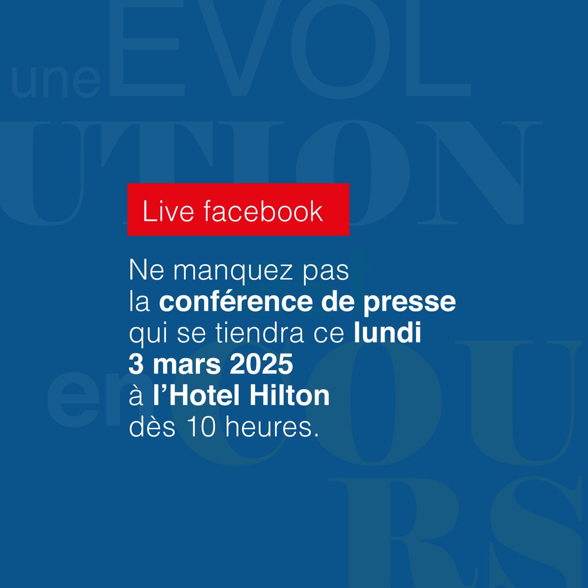 AtlAssuranceCM's tweet photo. Nous vous donnons rendez-vous Lundi 03 Mars sur notre page Facebook pour découvrir la grande nouvelle...

#live #Facebook #conference #press https://t.co/EJC7S7u4zo