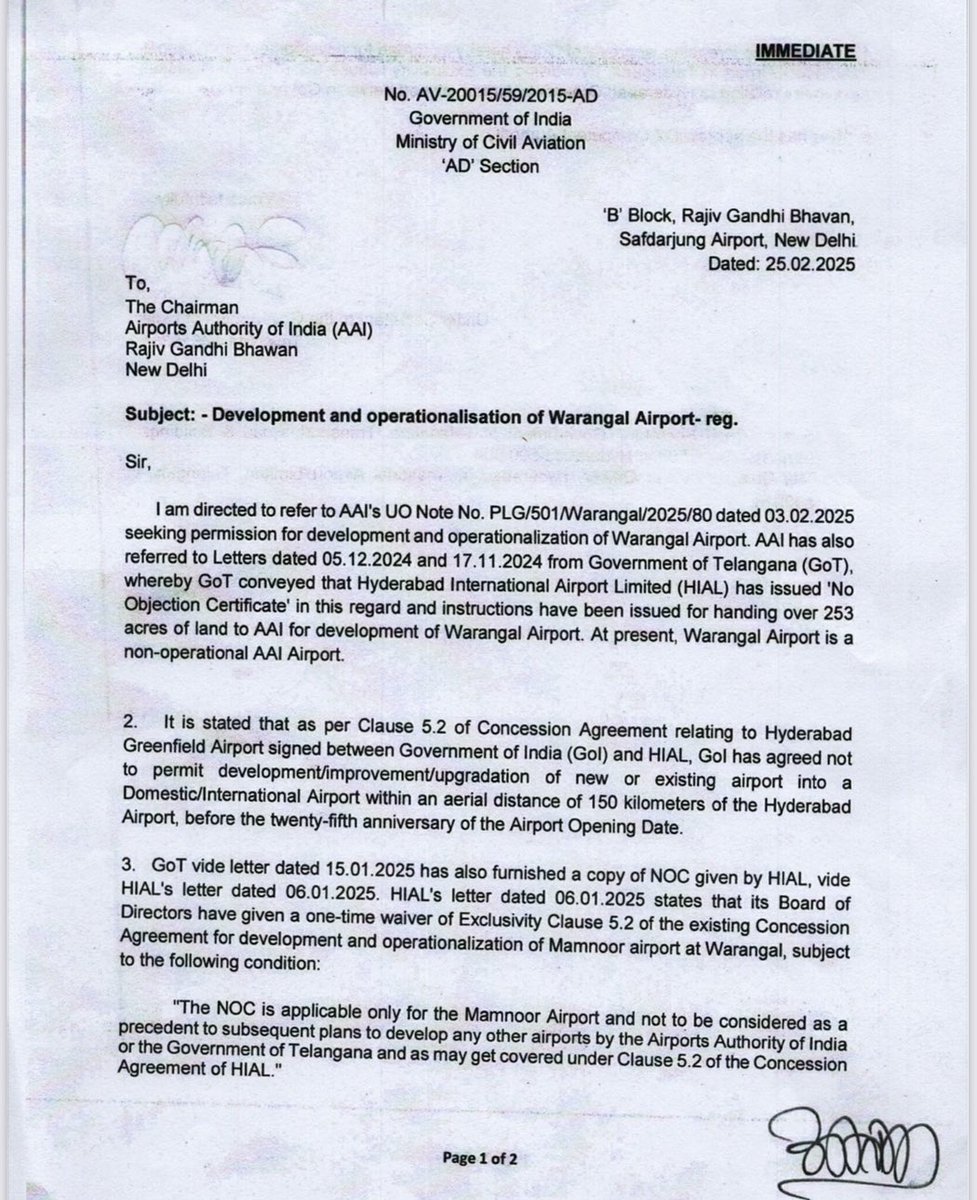 HydUrbanRealty's tweet photo. #Warangal #WarangalAirport
Ministry of Civil Aviation granted permission for the Development and operationalisation of #Mamnoor #Airport #Warangal
@HiWarangal @RamMNK @Pib_MoCA @TelanganaCMO @Collector_WGL https://t.co/FcHlu6dBDF