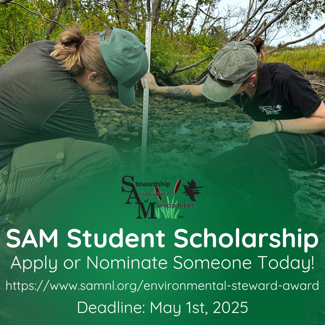 Our Student Scholarship is a $1000 prize awarded annually to a student either from or studying in NL who is focused on the conservation of habitat in this province. Application deadline is May 1st. Students can apply themselves or be nominated:
samnl.org/environmental-…
