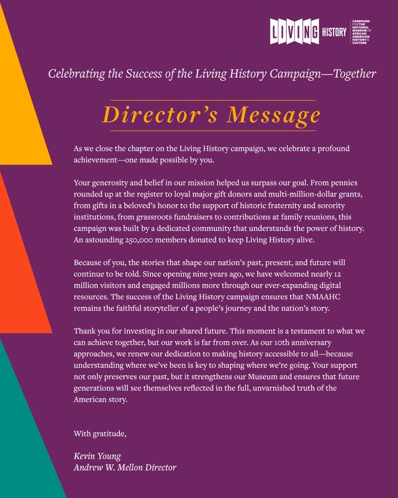 Celebrating the success of the #LivingHistory campaign — Together. Thank you.