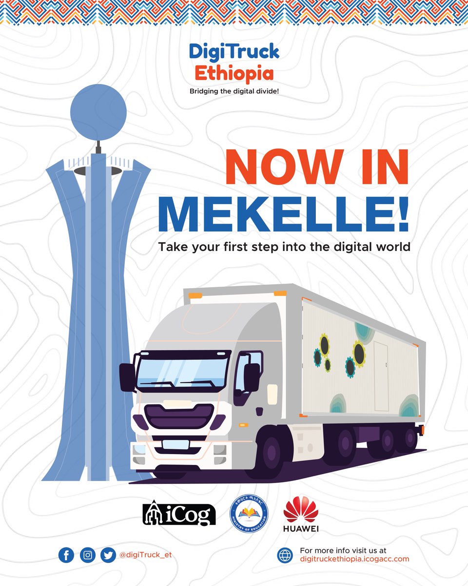 digitruck_et's tweet image. DigiTruck is on the move! Next stop: Mekelle!  Bringing coding and digital skills to local students, one city at a time.

#DigiTruckEthiopia #TechForAll #democratizingtechnology #iCog #CodingEducation