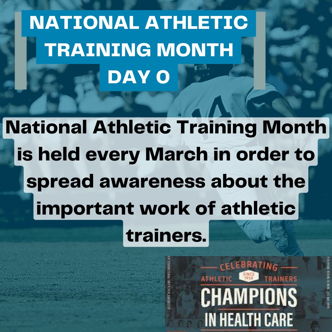 Did you know tomorrow is the start of National Athletic Training Month?
#NATM25 #ChampionsinHealthcare 
<a href="/NATA1950/">NATA</a> <a href="/SWATAD6/">SWATA</a> <a href="/TSATA_Official/">TSATA</a>