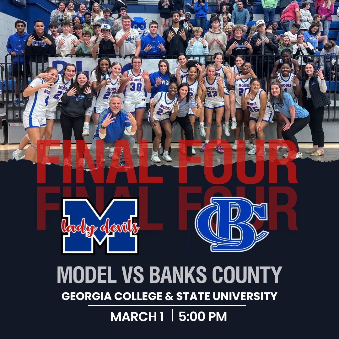 🏀🌟 The Lady Devils are road-trippin' to the FINAL FOUR, and we need YOU to show up in Milledgeville with all that BLUE DEVIL SPIRIT! 💙💪 Let’s paint the town blue: WEAR BLUE, SIT TOGETHER, and BRING the NOISE! 🔊🎉