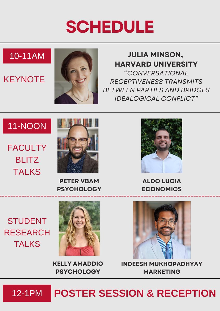 OSU Decision Sciences Collaborative (@osu_dsc) on Twitter photo The Decision Sciences Collaborative (DSC) is excited to announce that we are one week away from our annual DSC Forum where <a href="/JuliaMinson/">Julia Minson🇺🇦</a>, our keynote speaker, will kick off our event!
📅Friday, March 7, 2025
⏰10am-1pm
📍Psychology (PS) 35 The Decision Sciences Collaborative (DSC) is excited to announce that we are one week away from our annual DSC Forum where <a href="/JuliaMinson/">Julia Minson🇺🇦</a>, our keynote speaker, will kick off our event!
📅Friday, March 7, 2025
⏰10am-1pm
📍Psychology (PS) 35