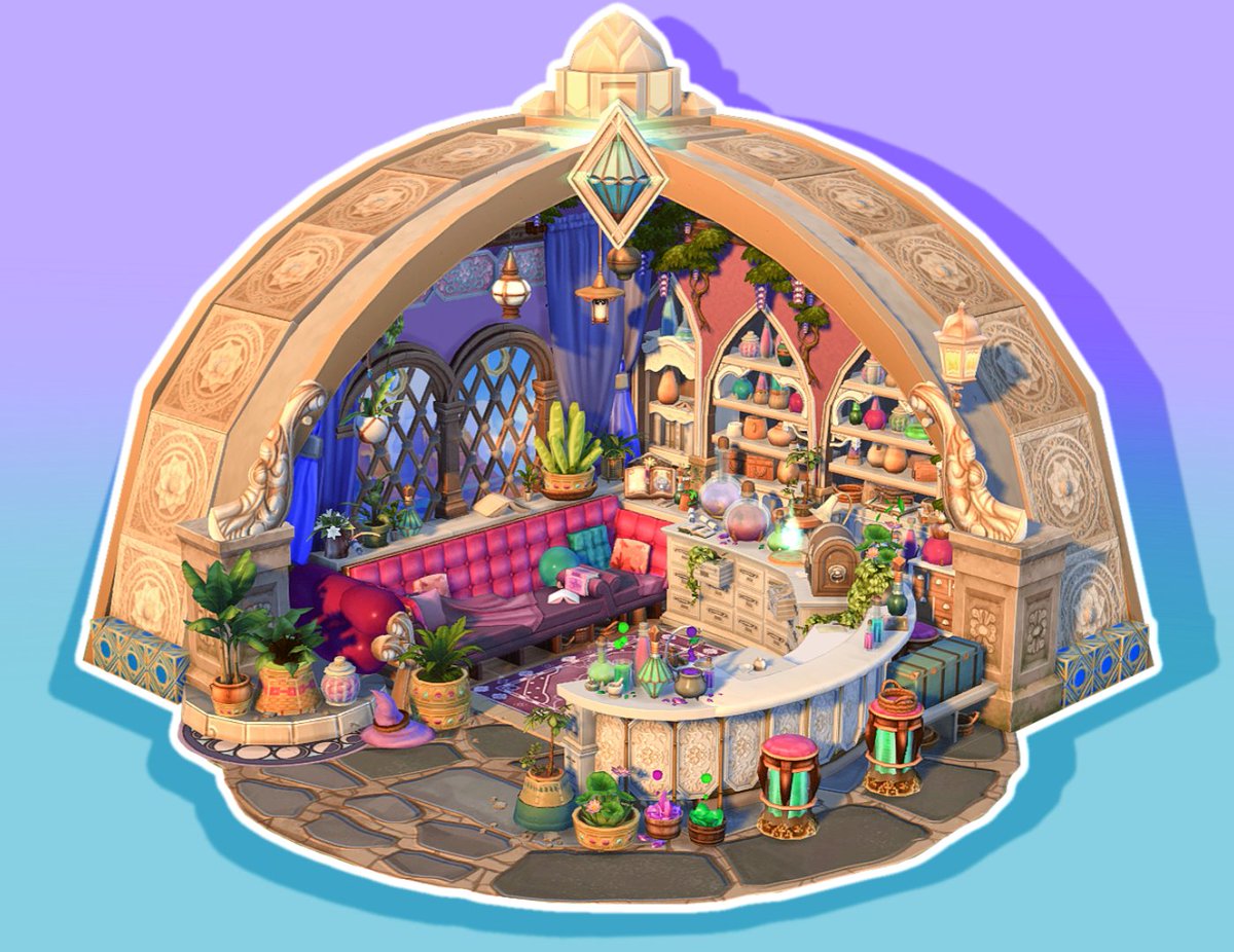 My first Diorama style build - A magical potion bar! 🫧
Also includes a couch for your Sim to sleep off their enchanted buzz. Everything in a new, handcrafted look✨
Done without CC but the help of T.O.O.L. 🛠️
Available on Origin ID: SatiSim and on my channel 🥰 
Hope you enjoy🩵