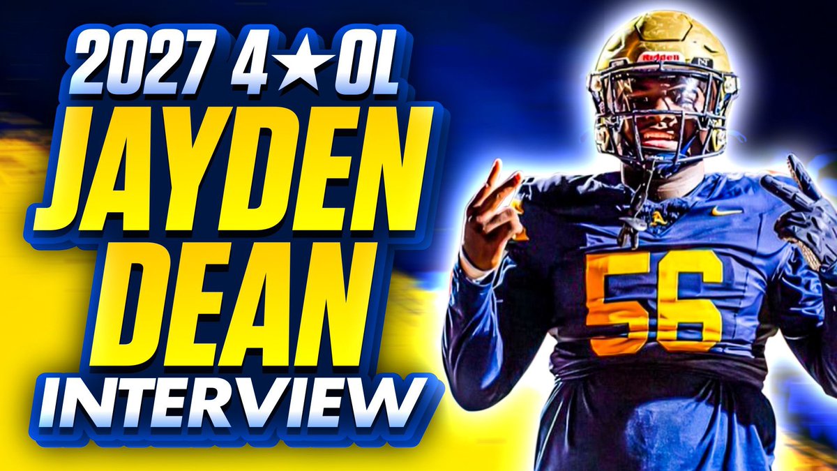 🚨🚨 NEW VIDEO 🚨🚨

Interview and film breakdown with 2027 4⭐️OL Jayden Dean   

LINK ➡️ youtu.be/80JlGVodmGQ?si…

We watched his film and discussed recruiting, including offers from programs like Florida, Ohio State, Penn State, Michigan, Maryland and FSU. Jayden shares his