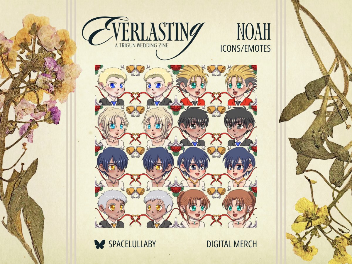 𝐃𝐈𝐆𝐈𝐓𝐀𝐋 𝐌𝐄𝐑𝐂𝐇 — Noah has illustrated adorable chibis to use for emotes and icons!

💍𝐄𝐯𝐞𝐫𝐥𝐚𝐬𝐭𝐢𝐧𝐠 is now available to read!