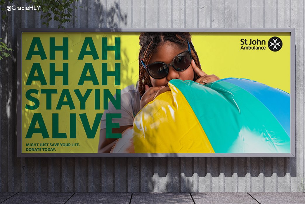 GracieHLY's tweet photo. One Minute Brief of the Day:  Create impactful ‘Summer-focused’ posters/campaign ideas to encourage people to donate to
@stjohnambulance &amp; raise awareness of their mission. #StJohnAmbulance @OneMinuteBriefs https://t.co/CeQAUam6i3