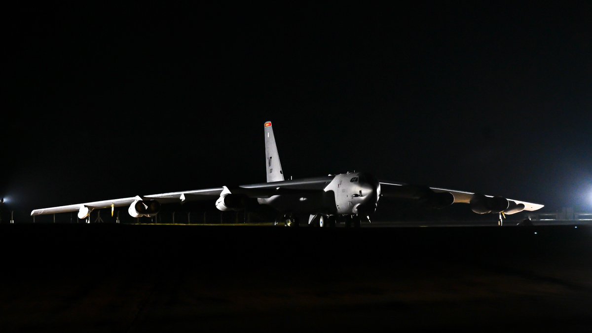 US_EUCOM's tweet image. Pre-flight crews ready a B-52H for its first Bomber Task Force 25-2 mission at RAF Fairford, ensuring readiness and global strike capability, Feb. 18, 2025. #WeAreNato #BTF25 #agileforces #readyandposturedforces