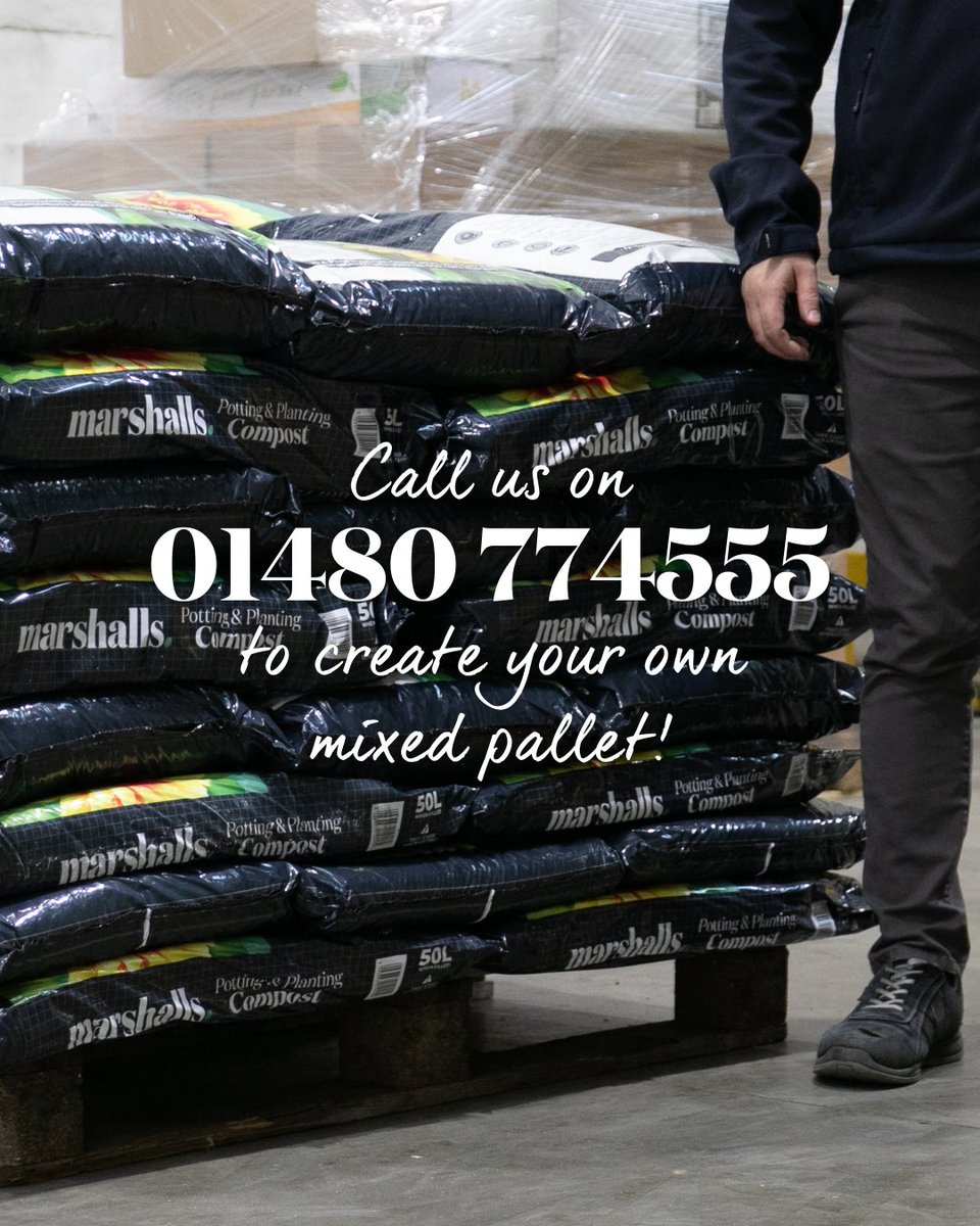 Why settle for one when you can have a mix? 🌿 Get a custom pallet with the perfect combination of composts &amp; essentials for your garden. 📞 Call us on 01480 774555 to order yours! 

#PersonalisedGardening #MixAndMatch #MarshallsGarden