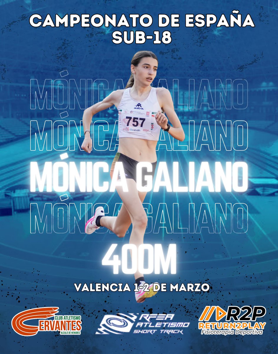 Nos vamos a #Valencia

Turno para nuestra velocista 🧡🤍💚 en el Cto.🇪🇸 sub-18.

Sigue sumando experiencias y disfrutando en cada momento.

Mucha 💪 campeona! Suerte!

<a href="/AytoAlcalaH/">Ayuntamiento de Alcalá de Henares</a> <a href="/Alcala_Deporte/">Alcalá es Deporte</a> 
<a href="/atletismoRFEA/">atletismoRFEA</a> <a href="/AtletismoMadrid/">Atletismo Madrid</a> 

#correr #campeonato #atletismo #españa #run