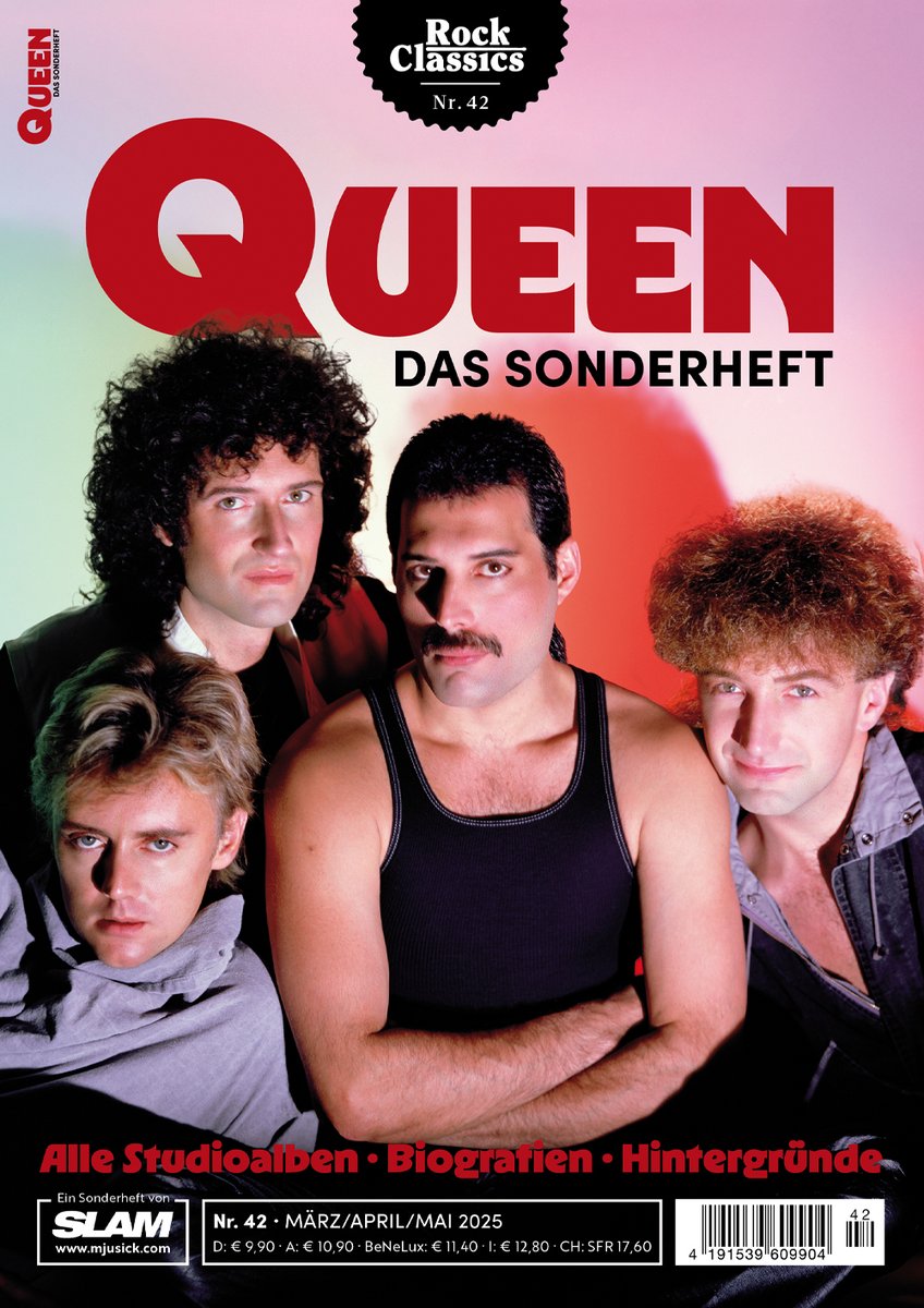 QUEEN - Das Sonderheft. Jetzt im Handel oder im SLAM Shop (mjusick.com) sowie Amazon. #queen #freddiemercury #brianmay #rogertaylor #johndeacon #rockclassics