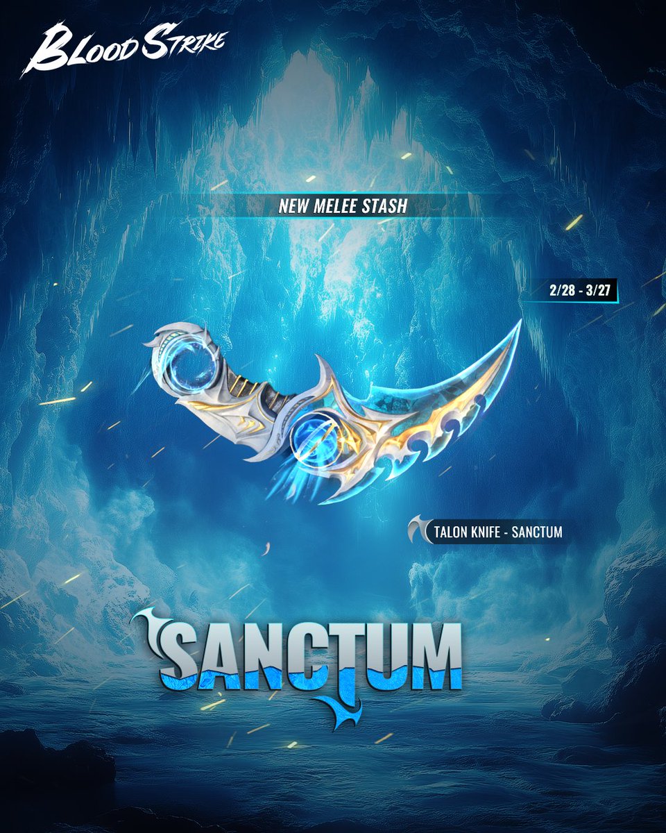 ❄️ Ultra Talon Knife - Sanctum is HERE! ❄️

A blade forged like fresh snow, glowing with divine frost. Wield the chill of the gods and strike with starbound precision. 🌌⚔️

Now available in the Sanctum Ultra Stash!

#BloodStrike